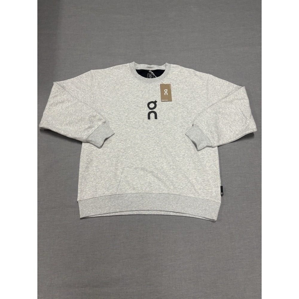 On Cloud Running Club Crew Sweatshirt Men's Medium Crater Grey Loose Fit NEW NWT